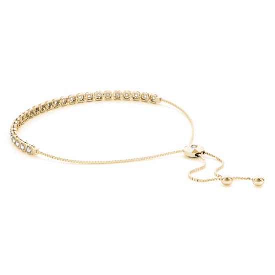 Milgrain Diamond Bolo Friendship Bracelet 18k Yellow Gold (1.78ct)