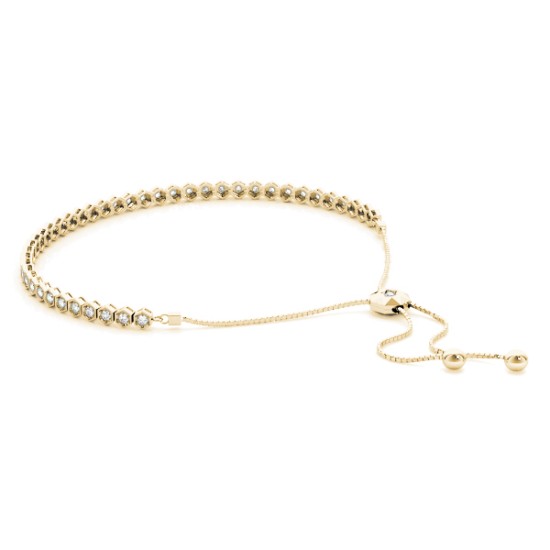 Bolo Adjustable Fashion Tennis Bracelet 18k Yellow Gold (0.66ct)