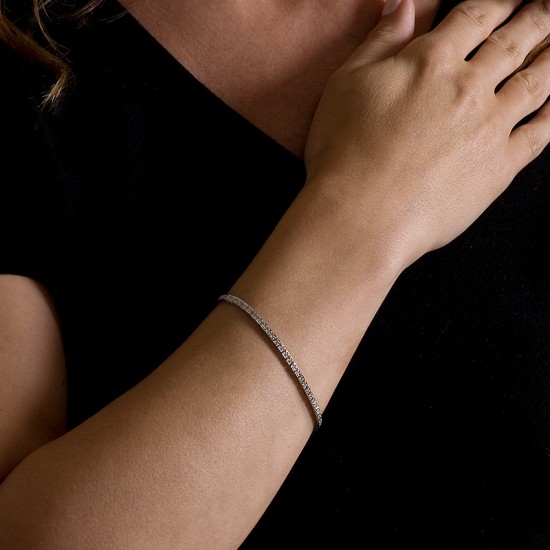 Bolo Adjustable Fashion Diamond Tennis Bracelet 14k White Gold (0.69ct)