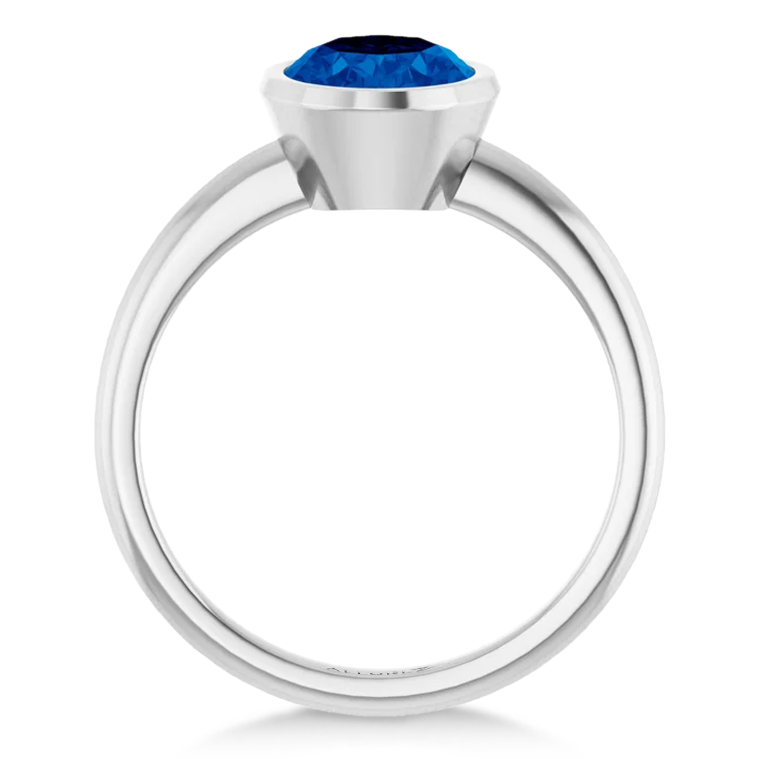 Oval Lab Grown Blue Sapphire Fashion Ring in Sterling Silver (2.54ct)