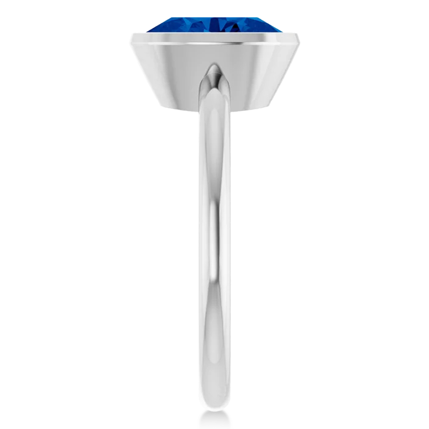 Oval Lab Grown Blue Sapphire Fashion Ring in Sterling Silver (2.54ct)