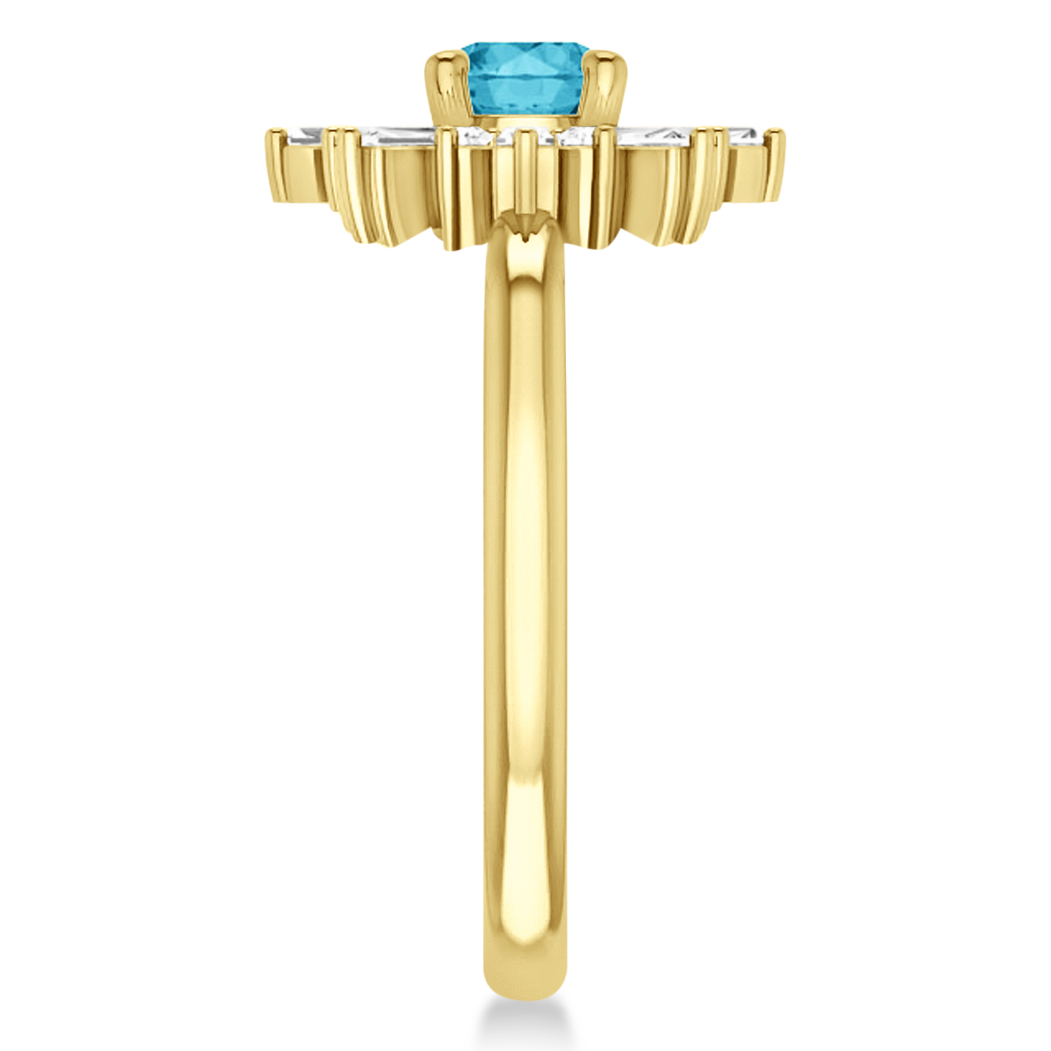 Diamond Blue Topaz Halo Ring 14k Yellow Gold (1.12ct)