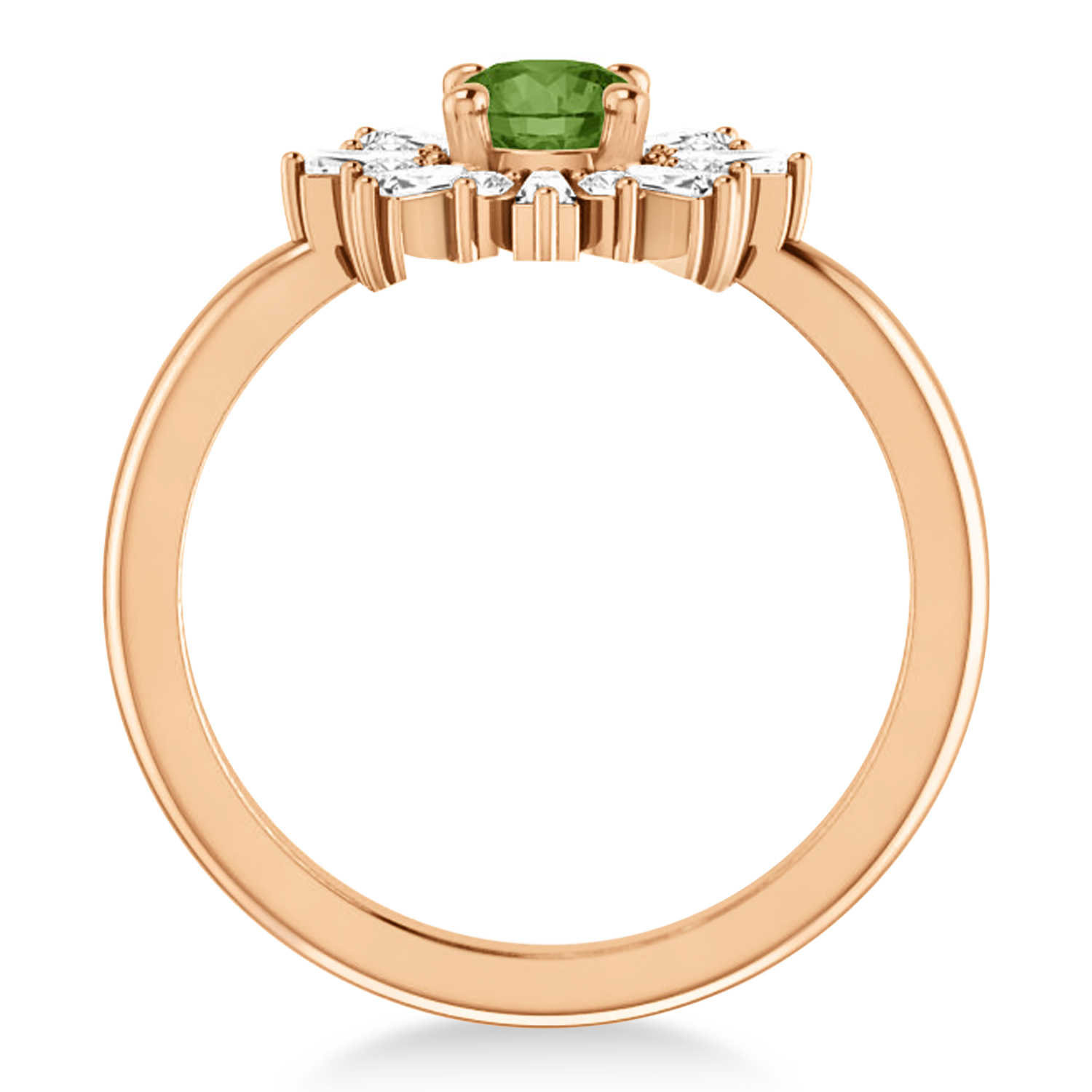 Diamond Green Tourmaline Halo Ring 14k Rose Gold (1.01ct)