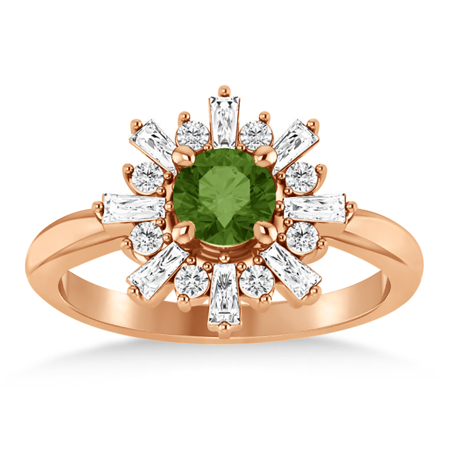 Diamond Green Tourmaline Halo Ring 14k Rose Gold (1.01ct)