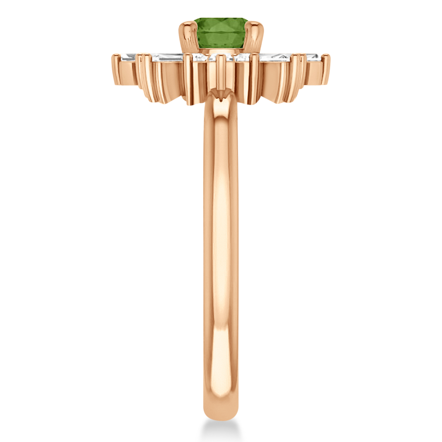Diamond Green Tourmaline Halo Ring 14k Rose Gold (1.01ct)