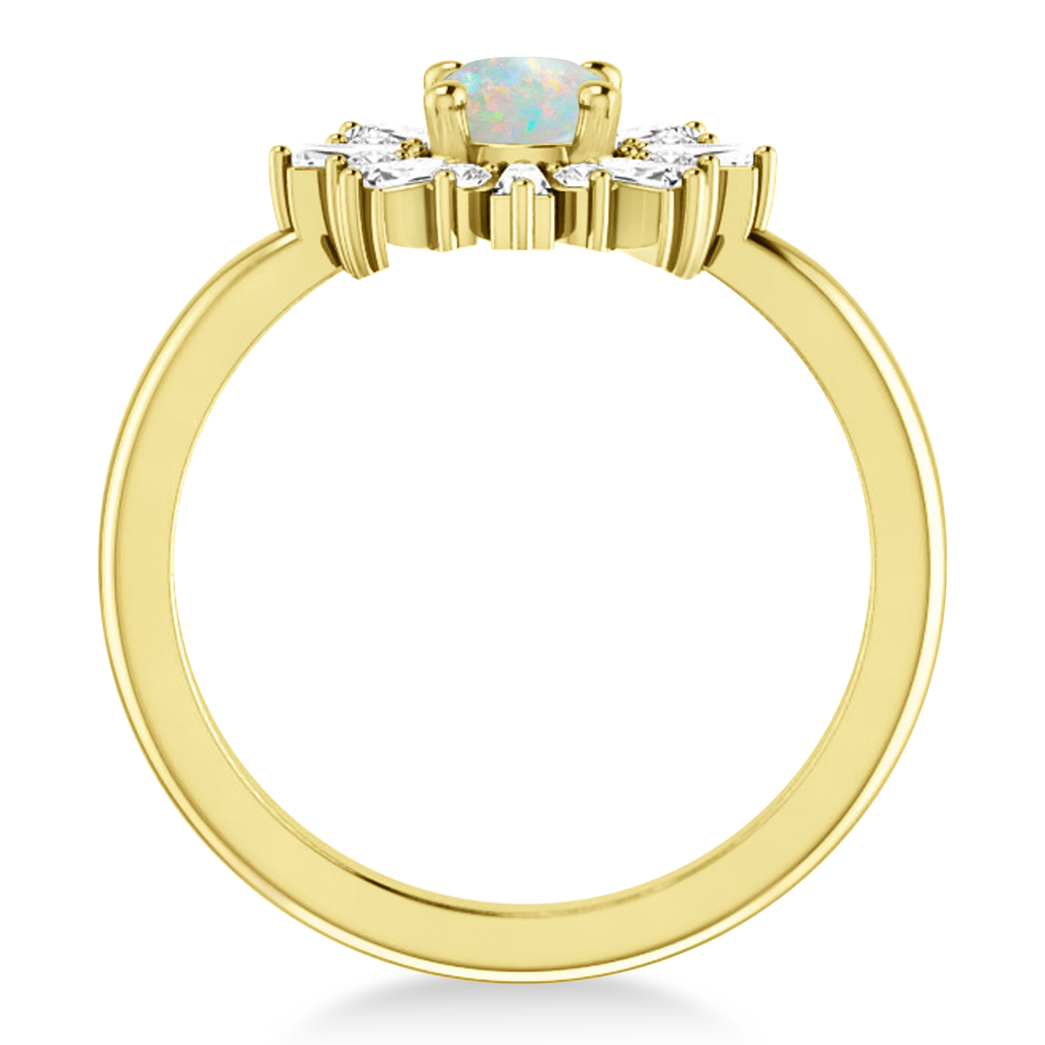 Diamond Opal Halo Ring 14k Yellow Gold (0.90ct)