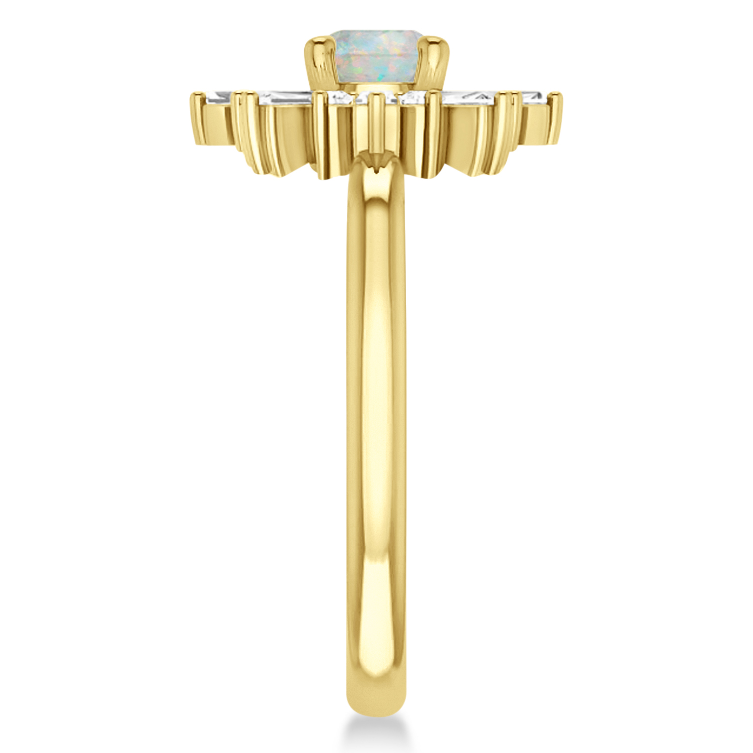 Diamond Opal Halo Ring 14k Yellow Gold (0.90ct)