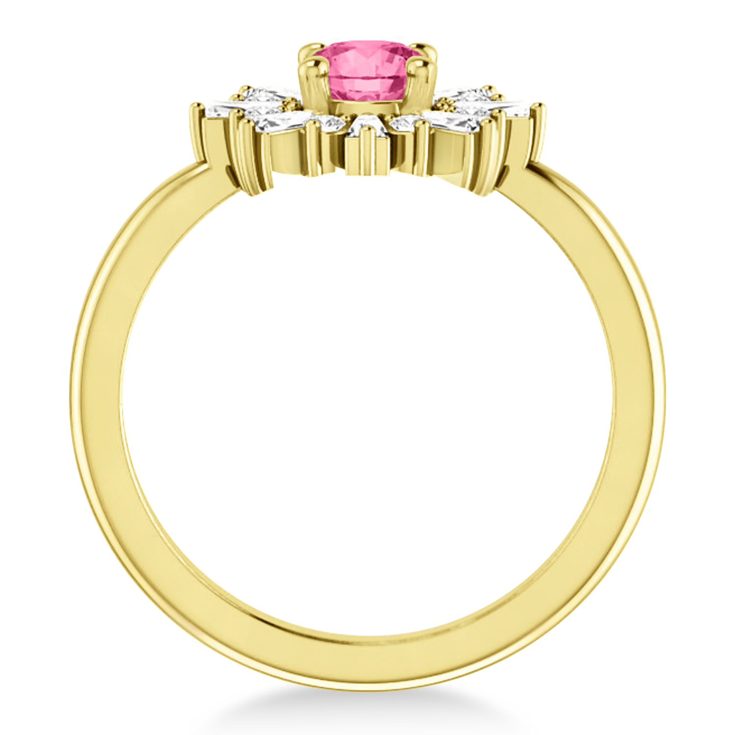 Diamond Pink Tourmaline Halo Ring 14k Yellow Gold (1.01ct)