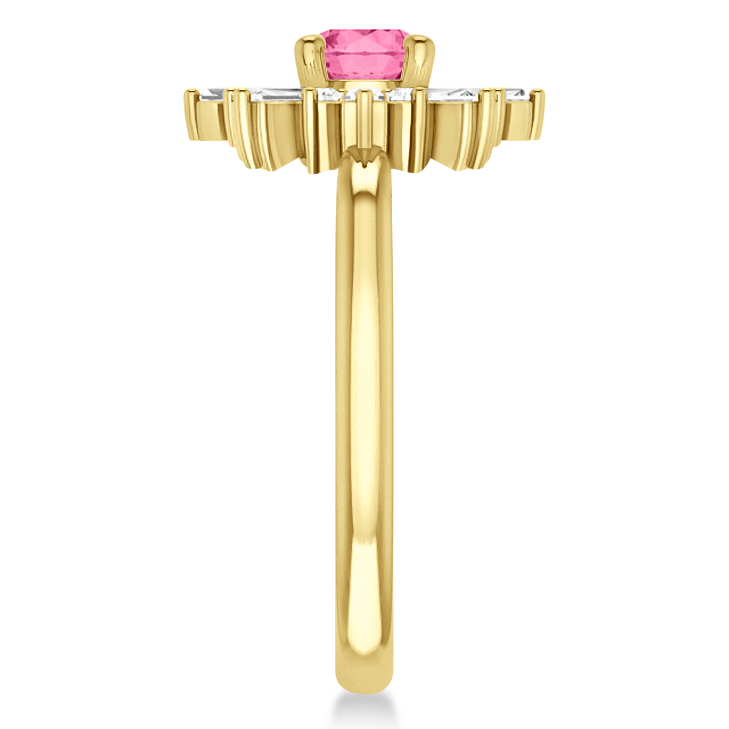 Diamond Pink Tourmaline Halo Ring 14k Yellow Gold (1.01ct)