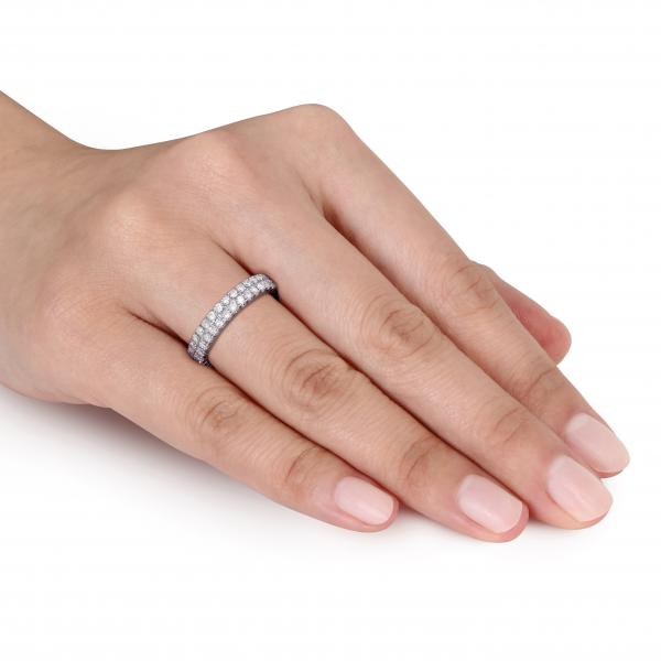 Double Row Eternity Diamond Wedding Band 14k White Gold 1 00ct Double Row Eternity Diamond Wedding Band 14k White Gold 1 00ct