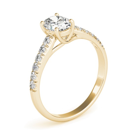 Oval Cut Diamond Engagement Ring 14K Yellow Gold (0.61ct)