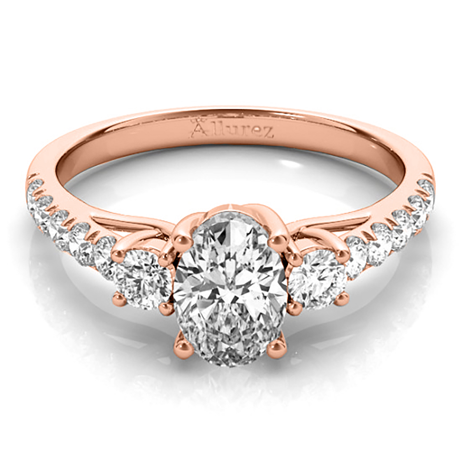 Oval Cut Lab Grown Diamond Engagement Ring 18k Rose Gold (1.40ct)