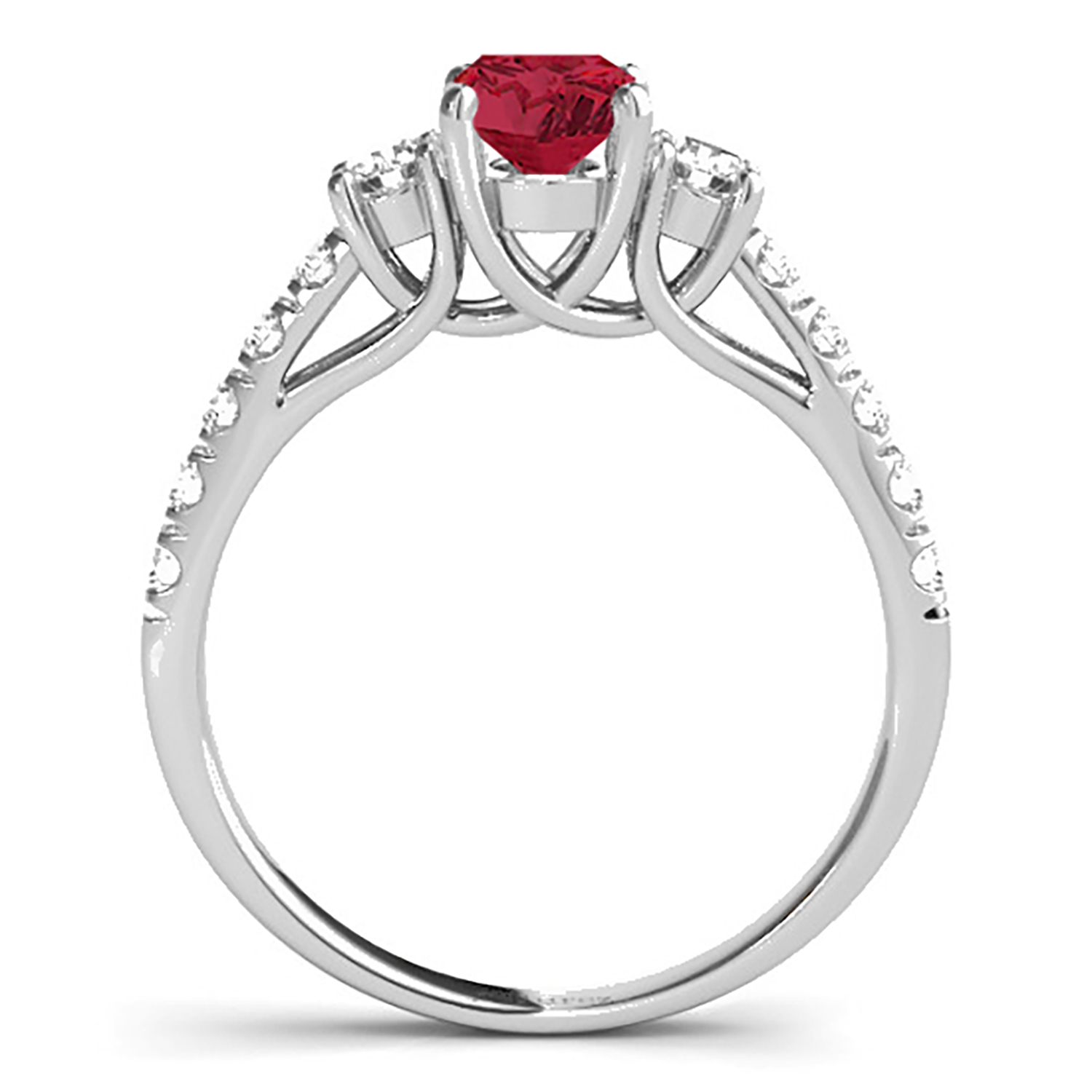 Oval Cut Ruby & Diamond Engagement Ring Platinum (1.40ct)