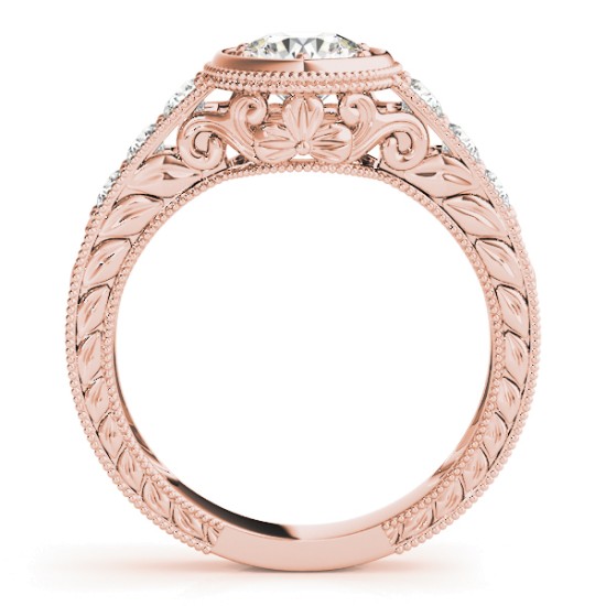 Diamond Antique Style Bridal Set Setting 18K Rose Gold (0.47ct)