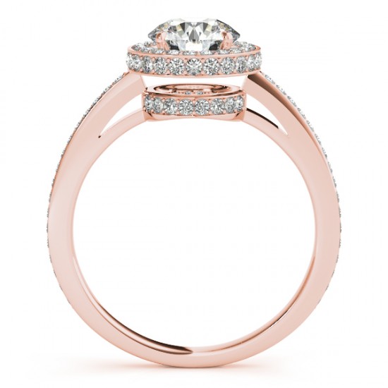 Lab Grown Diamond Halo Engagement Ring 14k Rose Gold (1.71ct)