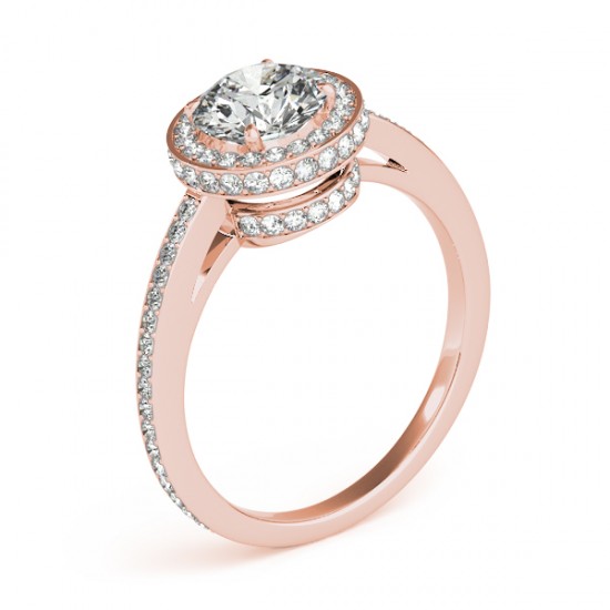 Lab Grown Diamond Halo Engagement Ring 14k Rose Gold (1.71ct)
