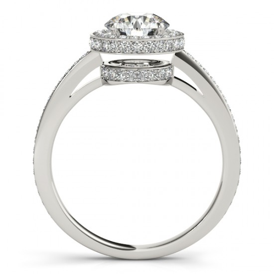 Lab Grown Diamond Halo Engagement Ring 14k White Gold (1.71ct)