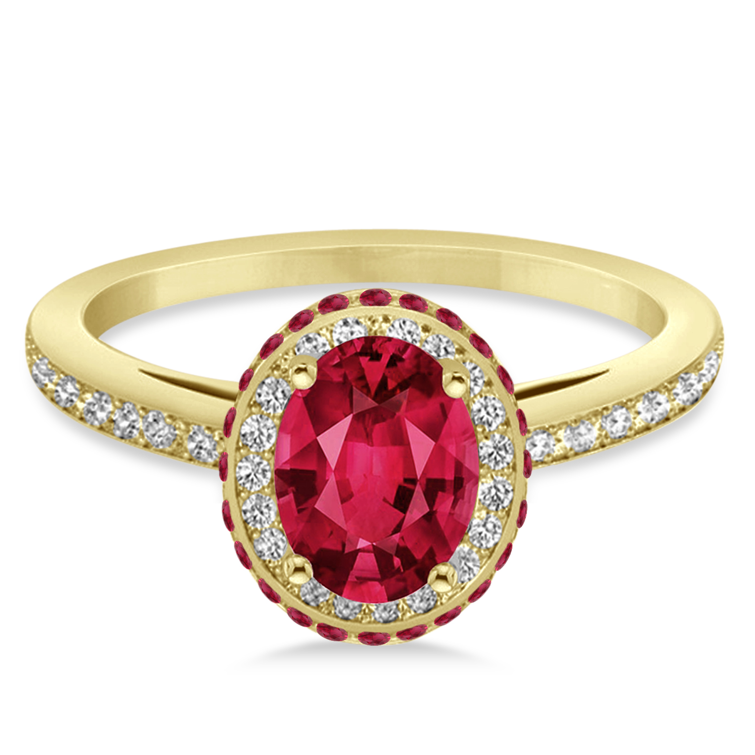 oval ruby halo ring