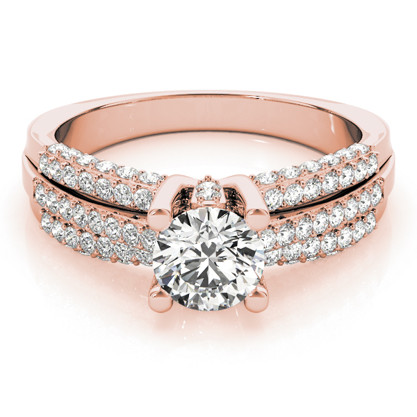 Diamond Accented Multi-Row Engagement Ring 14k Rose Gold (1.23 ct)