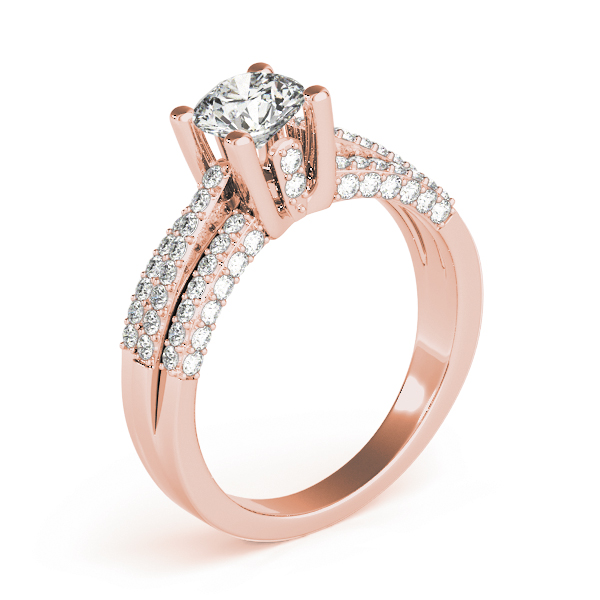 Diamond Accented Multi-Row Engagement Ring 14k Rose Gold (1.23 ct)