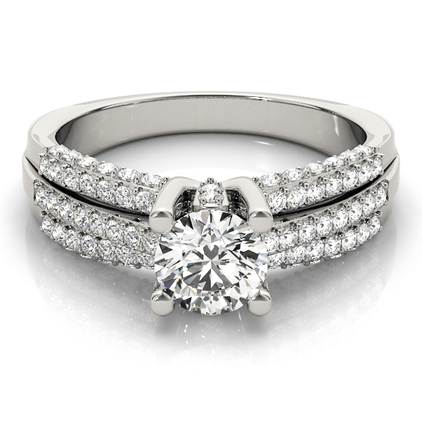 Diamond Accented Multi-Row Engagement Ring 14k White Gold (1.23 ct)