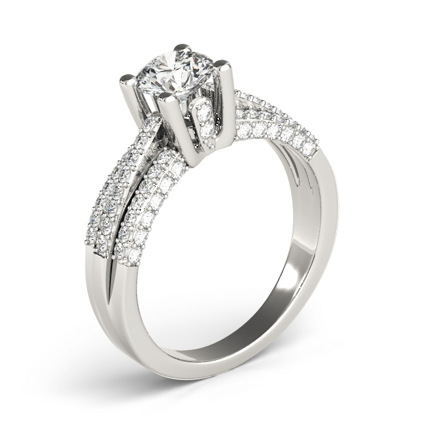 Diamond Accented Multi-Row Engagement Ring 14k White Gold (1.23 ct)