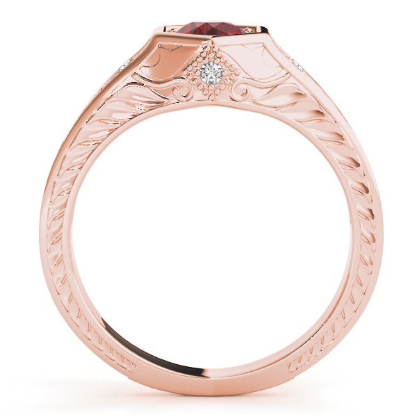 Ruby & Diamond Antique 6-Prong Engagement Ring 14k Rose Gold (0.37ct)