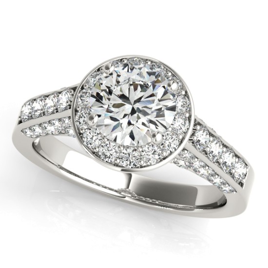 Round Diamond Halo Engagement Ring Platinum (1.15ct)