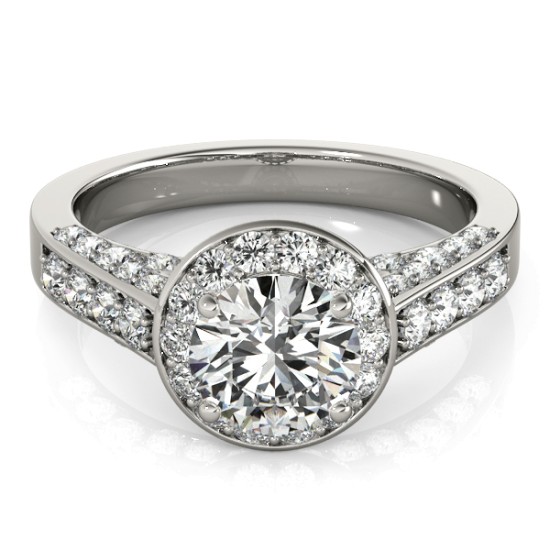 Round Diamond Halo Engagement Ring Platinum (1.15ct)