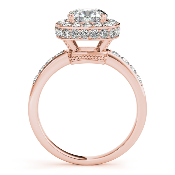 Cushion Cut Halo Diamond Engagement Ring 14k Rose Gold (1.34ct)