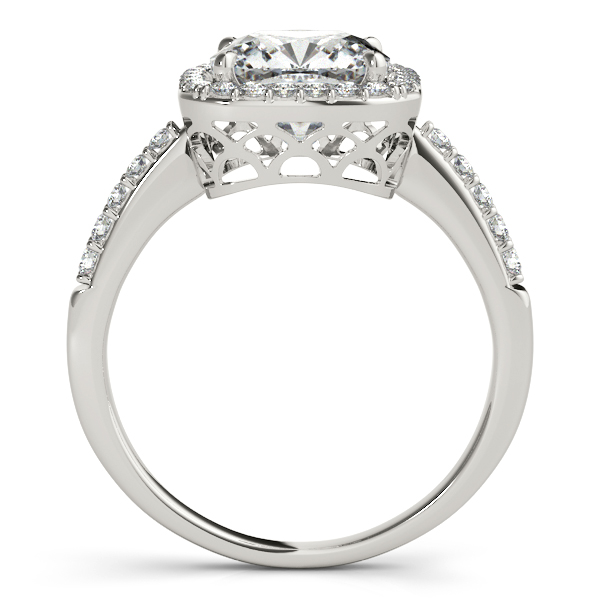 Cushion Cut Square Shape Diamond Halo Bridal Set Palladium (1.67ct)