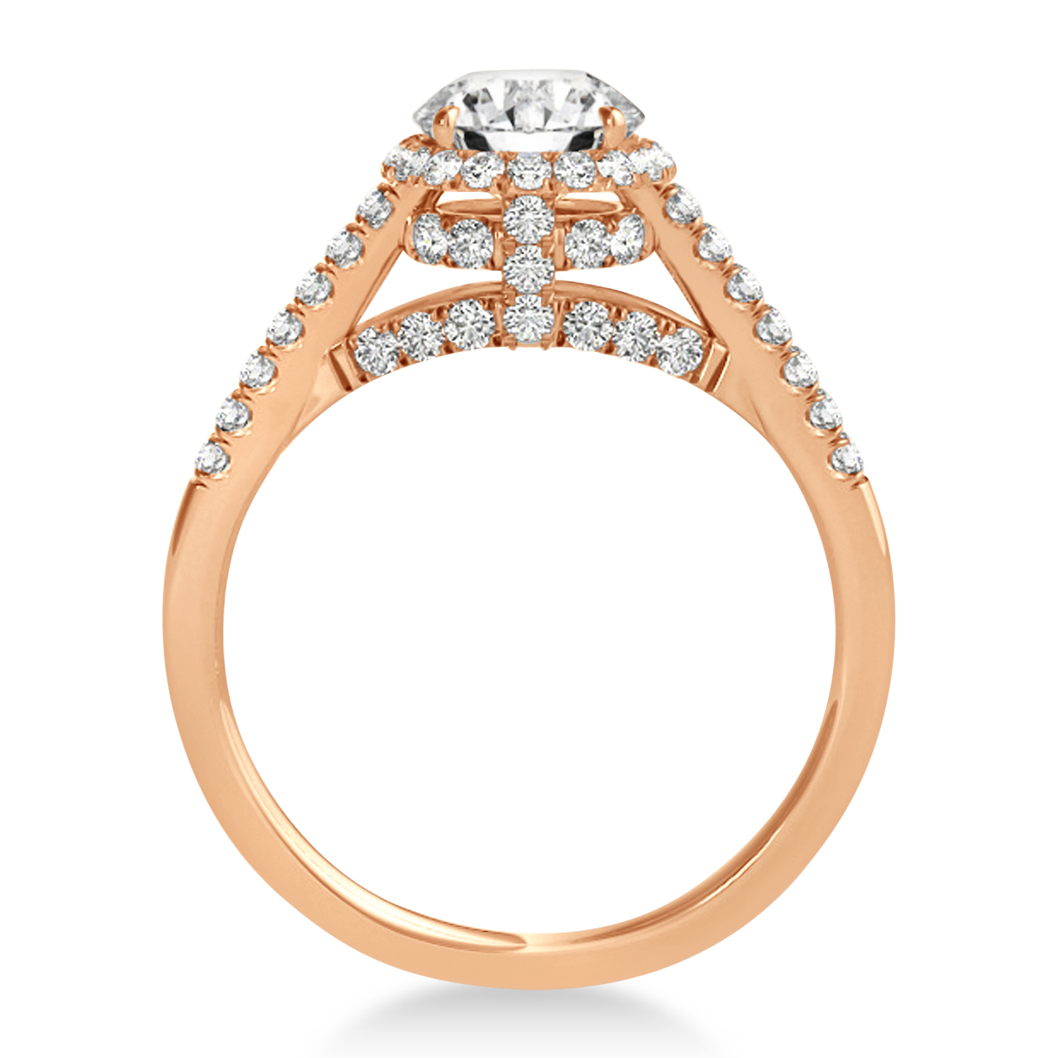 Lab Grown Diamond Hidden Halo Engagement Ring 14k Rose Gold (0.38ct)