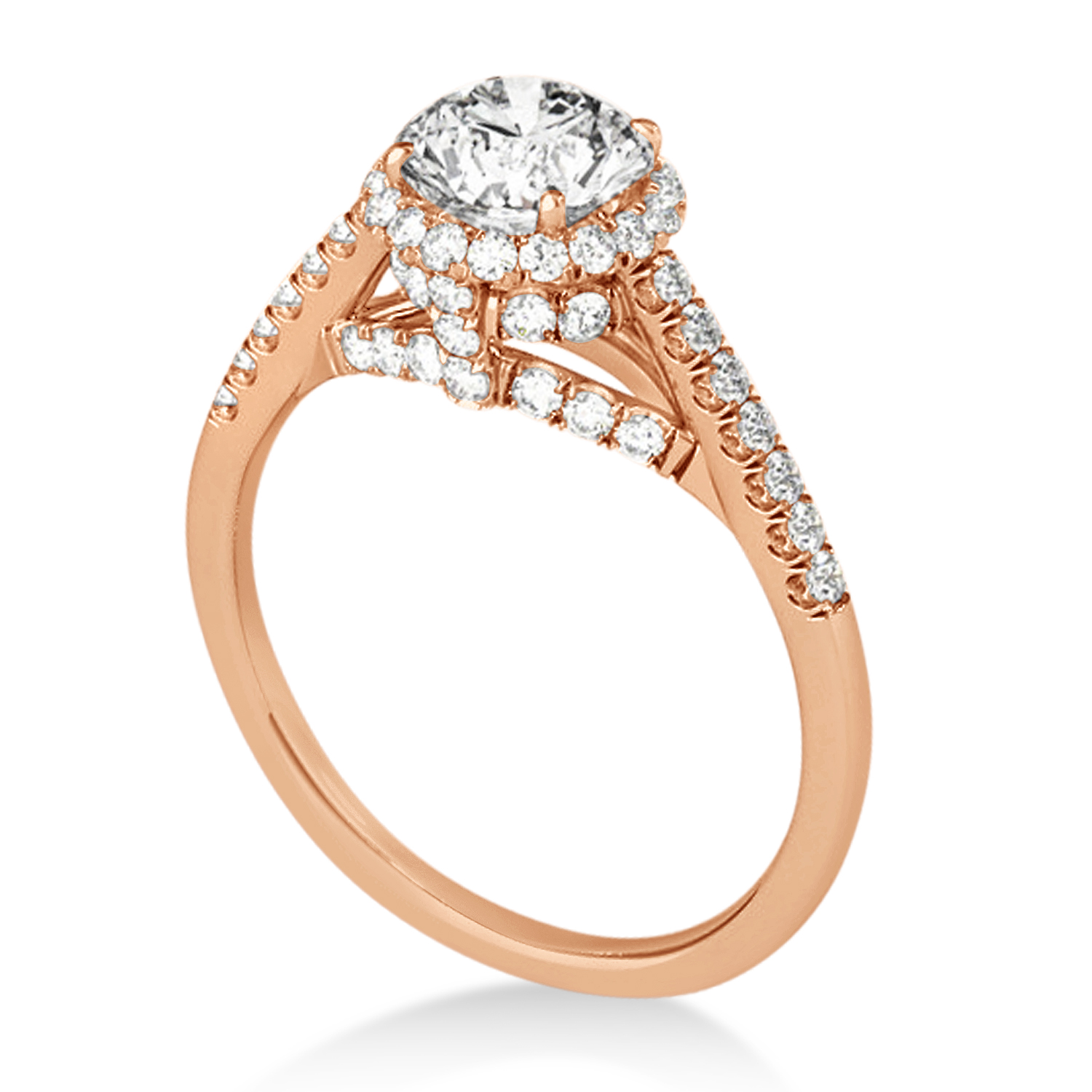 Lab Grown Diamond Hidden Halo Engagement Ring 14k Rose Gold (0.38ct)