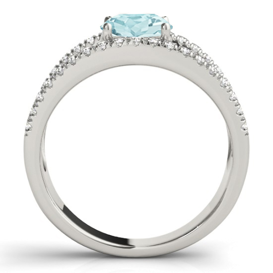 Aquamarine Split Shank Engagement Ring Platinum (0.64ct)