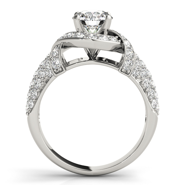 Diamond Twisted Engagement Ring Setting 14k White Gold (0.58ct)