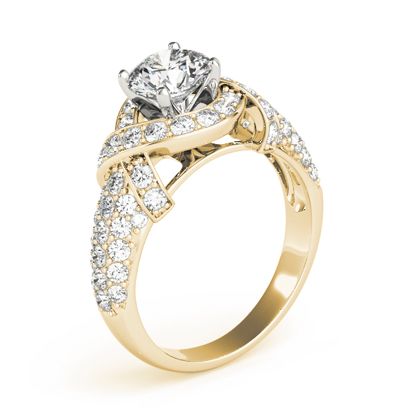Diamond Twisted Engagement Ring Setting 14k Yellow Gold (0.58ct)