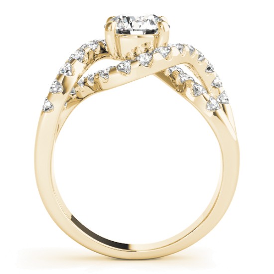 Diamond Twisted Band Engagement Ring Setting 14K Yellow Gold (0.98ct)