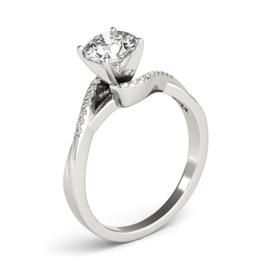 Diamond Bypass Engagement Ring 14k White Gold (0.09ct)