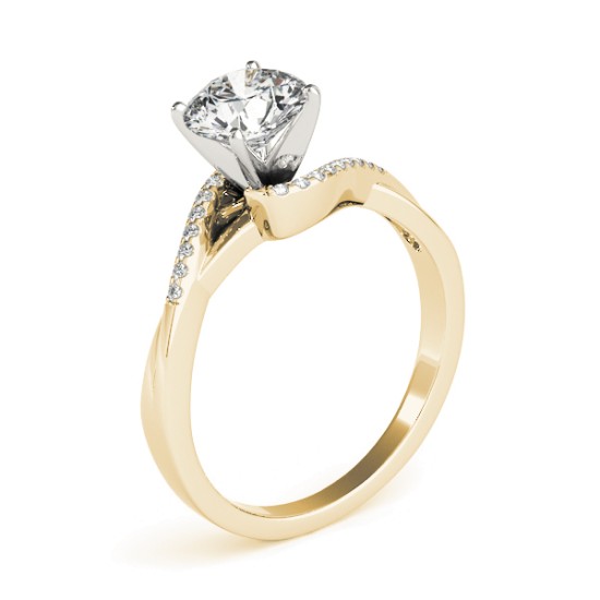 Diamond Bypass Engagement Ring 14k Yellow Gold (0.09ct)