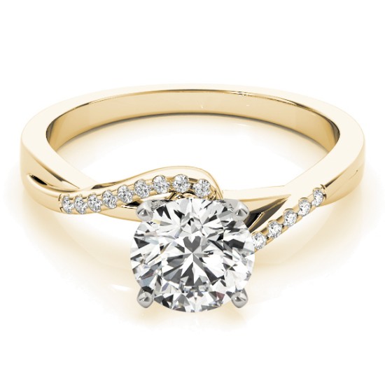 Diamond Bypass Engagement Ring 14k Yellow Gold (0.09ct)