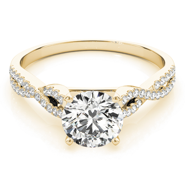 Diamond Accented Twisted Band Engagement Ring 14k Yellow Gold (1.50ct)