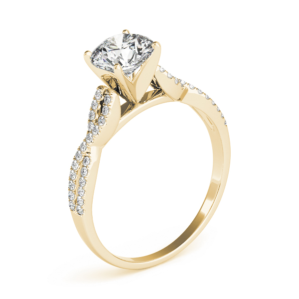Diamond Accented Twisted Band Engagement Ring 14k Yellow Gold (1.50ct)