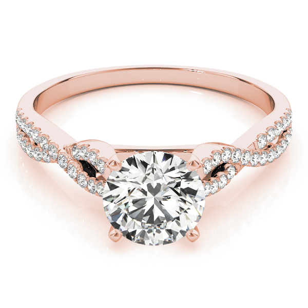 Diamond Accented Twisted Band Engagement Ring 18k Rose Gold (0.75ct)
