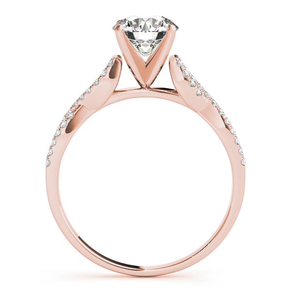 Diamond Accented Twisted Band Engagement Ring 18k Rose Gold (0.75ct)