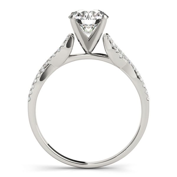 Diamond Accented Twisted Band Engagement Ring 18k White Gold (0.75ct)