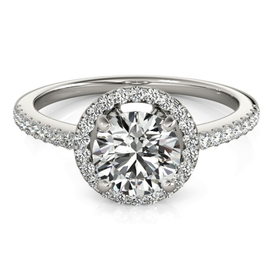 Diamond Accented Halo Engagement Ring Setting Palladium (0.33ct)