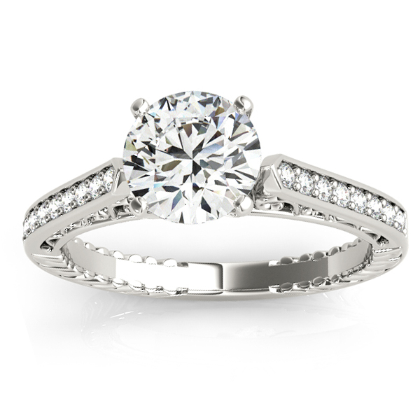Diamond Antique Style Bridal Set 14k White Gold (0.24ct)