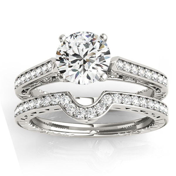 Diamond Antique Style Bridal Set Palladium (0.24ct)