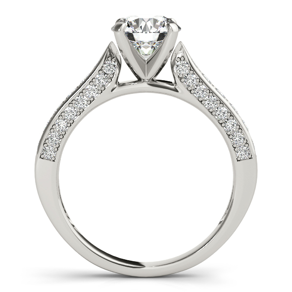 Diamond Sidestone Accented Engagement Ring Palladium (0.50ct)