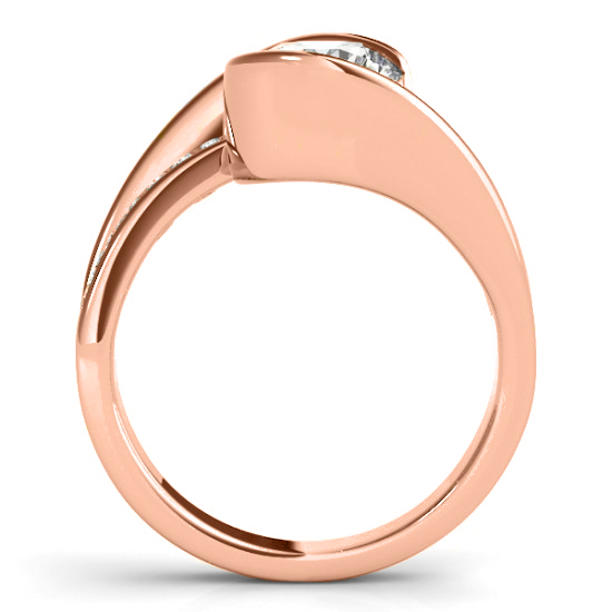 Diamond Tension Set Engagement Ring Setting 18K Rose Gold (0.19ct)